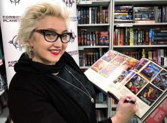 Barbie Wilde at signing in London