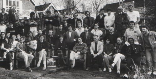 HELLRAISER cast & crew photo, London 1986 (Stephen Jones far right)